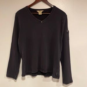 Y2K Woolrich V Neck Long Sleeve Shirt